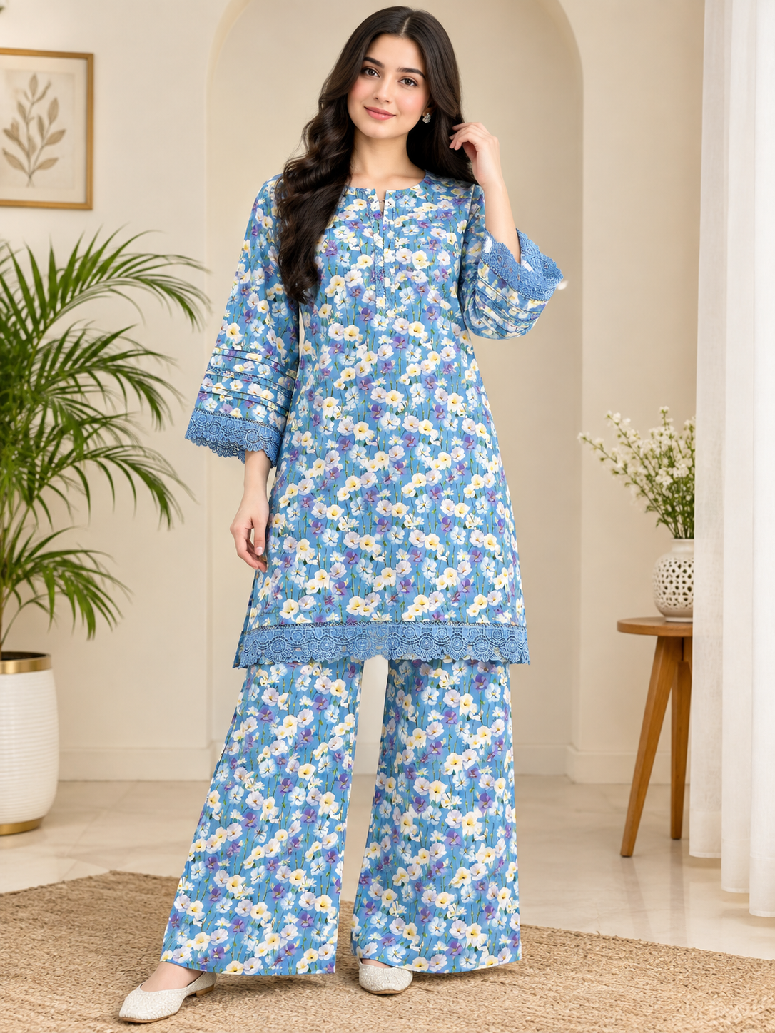 Printed plazo co ord set