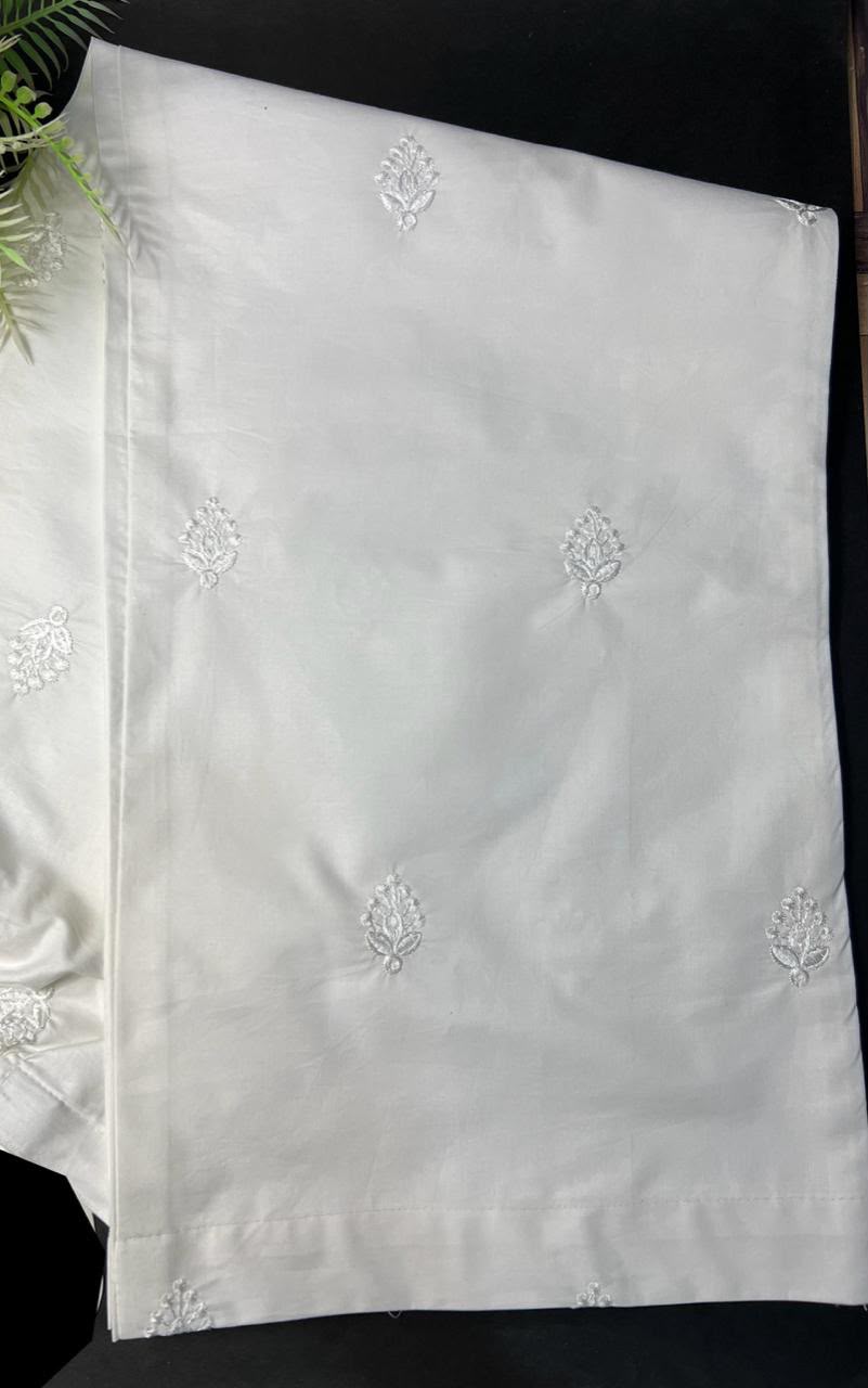 Boti Plazo - Off-White Embroidered