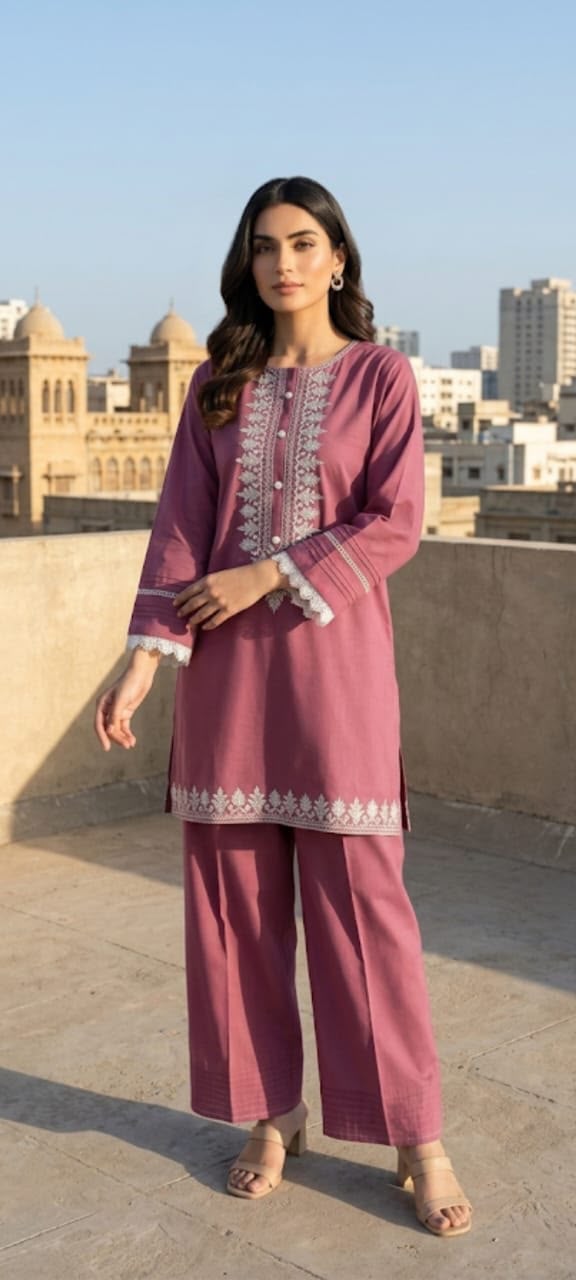 Embroidery Farshi Co Ord Set