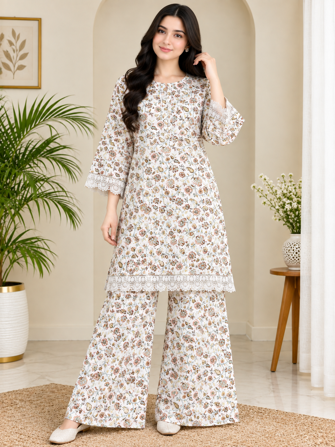 Printed plazo co ord set