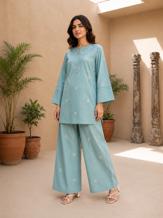 Embroidery farshi co-ord-set