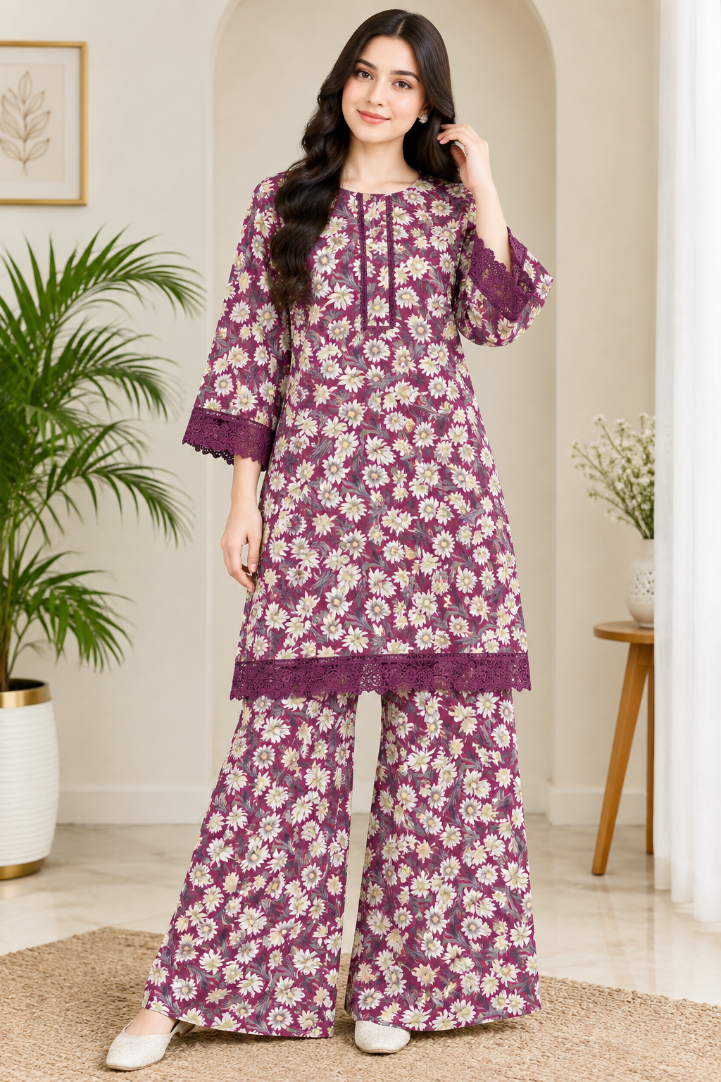 Printed plazo co ord set