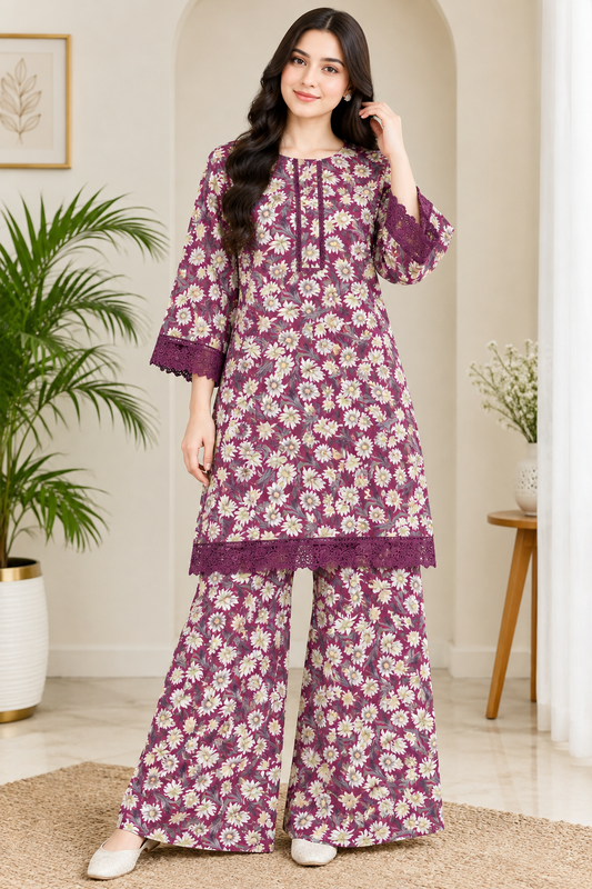 Printed plazo co ord set