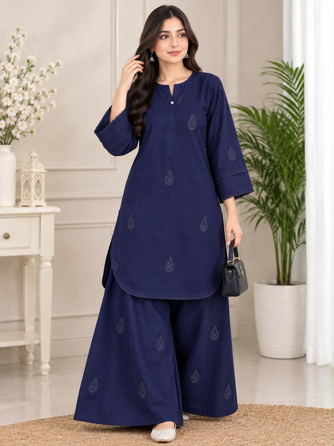 Embroidery farshi co ord set