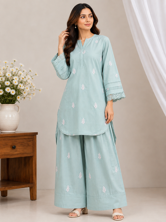 Embroidery farshi co ord set