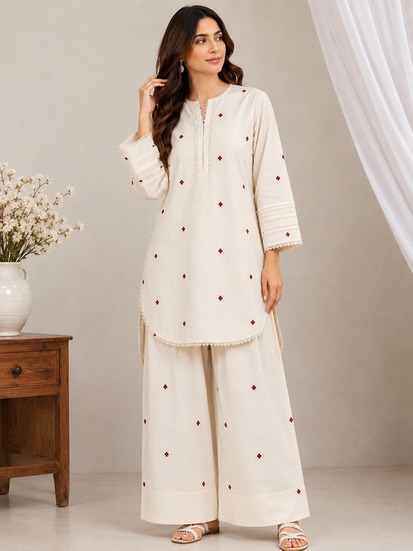 Embroidery farshi co ord set