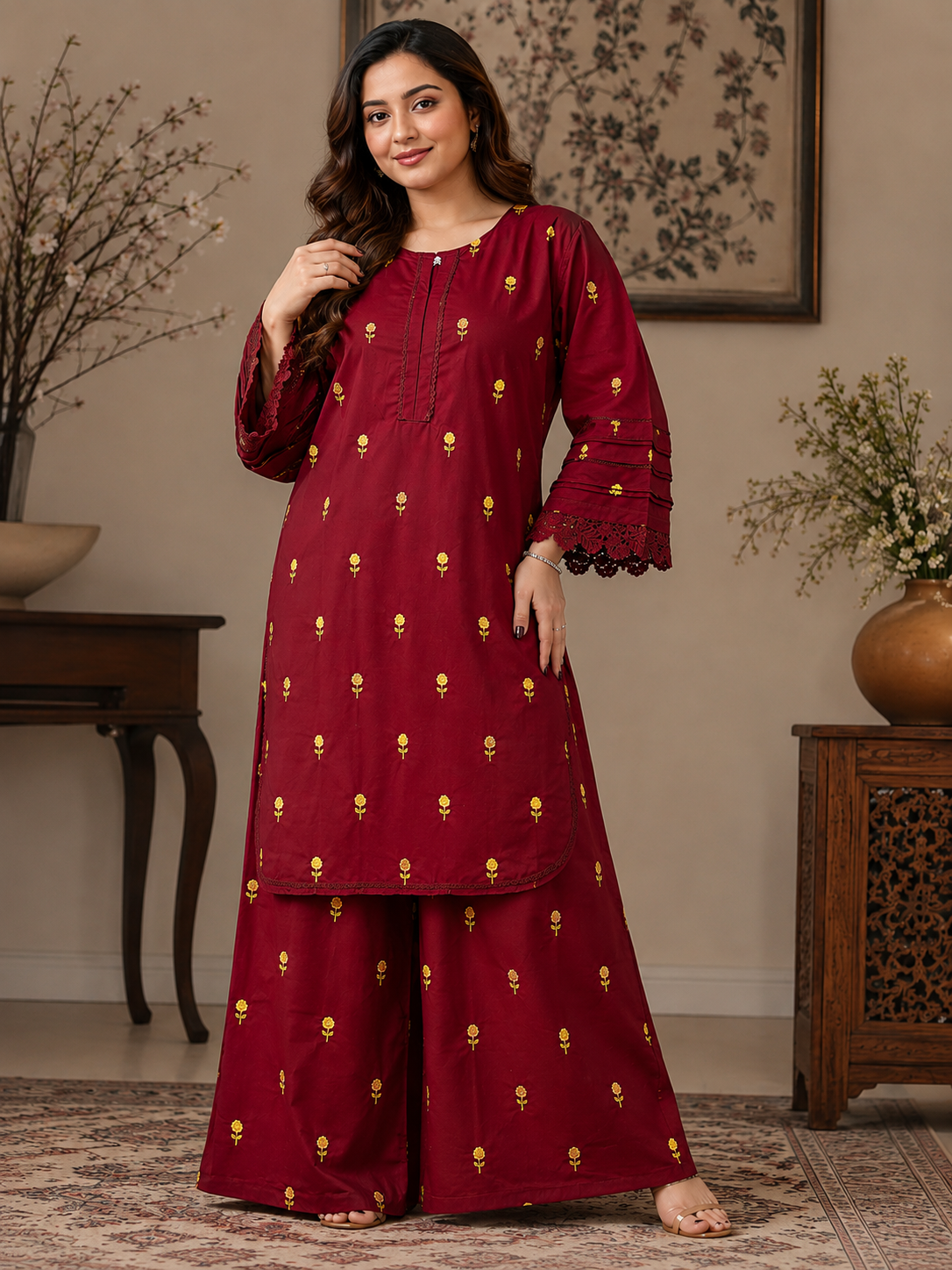 Embroidery farshi co ord set