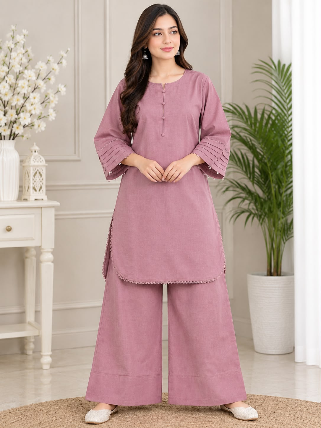 Dusty Pink Farshi Co-Ord Set