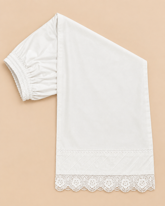 Milky White Signature Lace Plazo