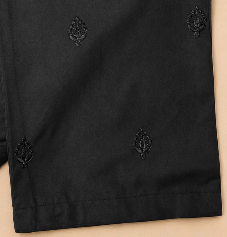 Boti Plazo - Black Embroidered