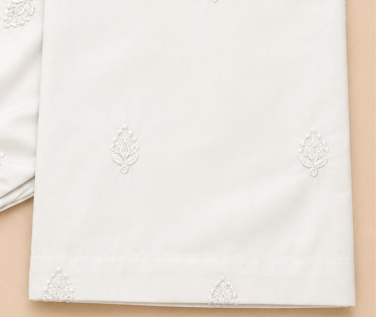 Boti Plazo - Off-White Embroidered