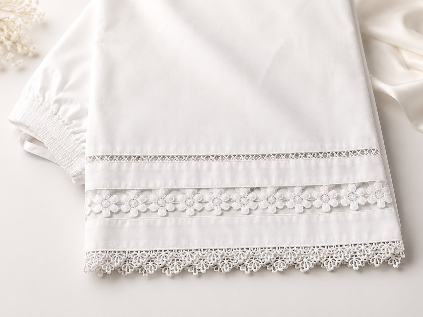 Organza Plazo - Off-White Cotton Set