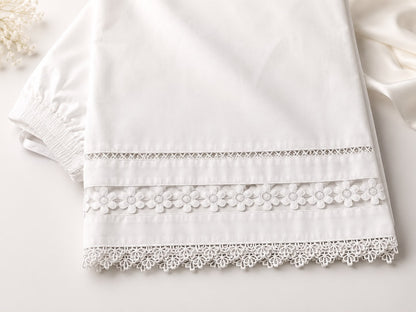 Organza Plazo - Off-White Cotton Set