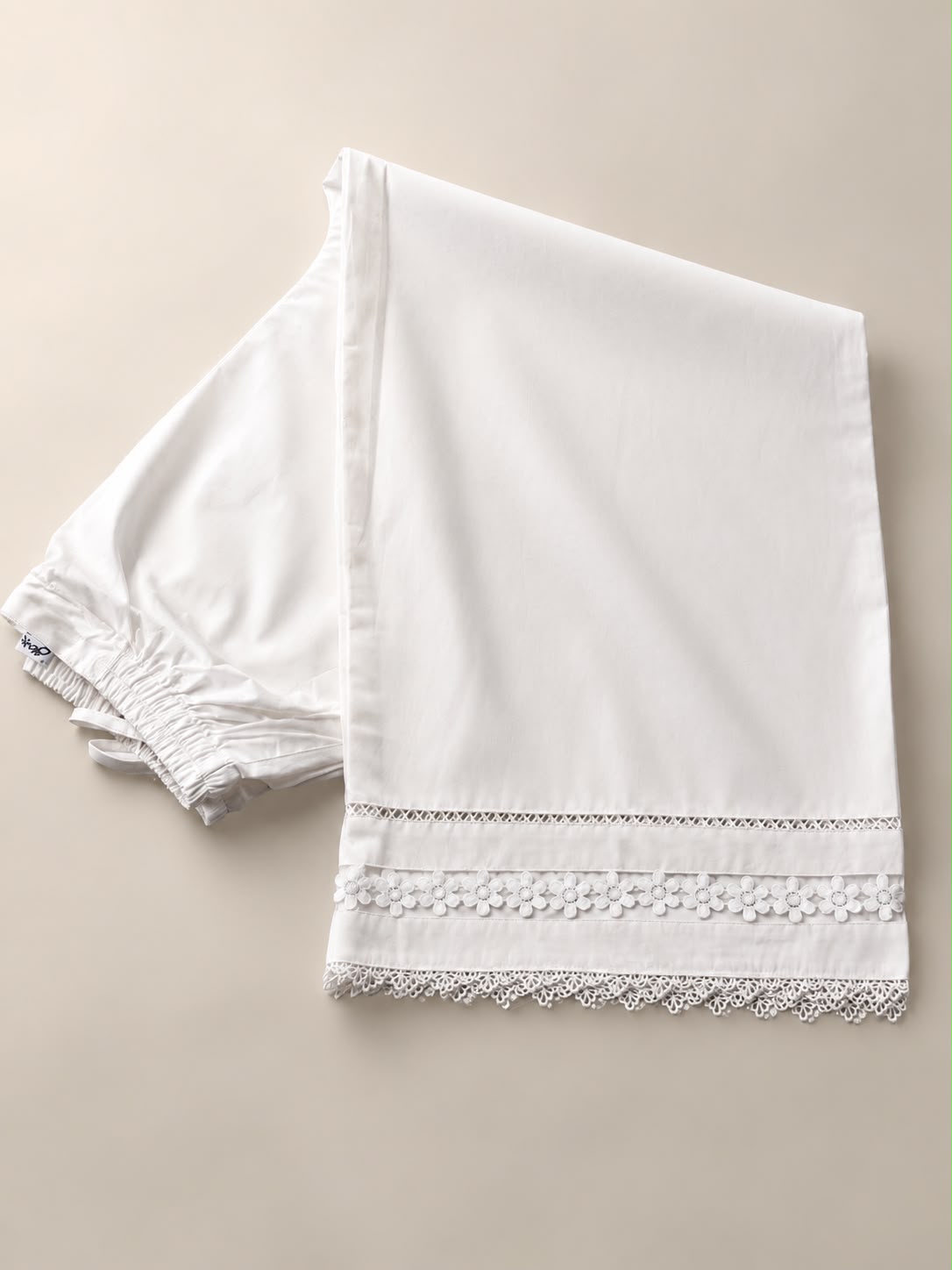 Organza Plazo - Off-White Cotton Set