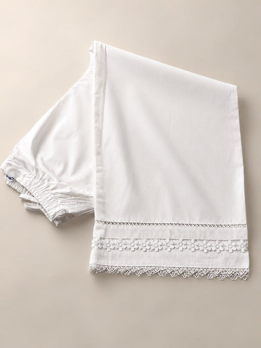Organza Plazo - Off-White Cotton Set