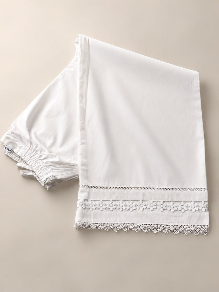Organza Plazo - Off-White Cotton Set