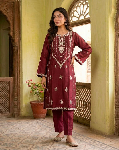 Embroidery Long Shirt 2pc