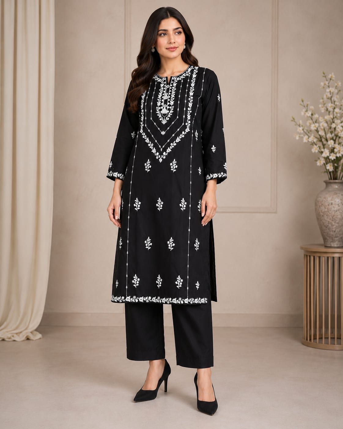 Embroidery Long Shirt 2 PC