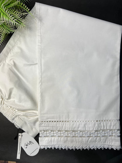 Organza Plazo - Off-White Cotton Set