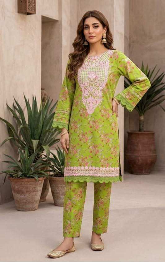 Printed Embroidery 2PC