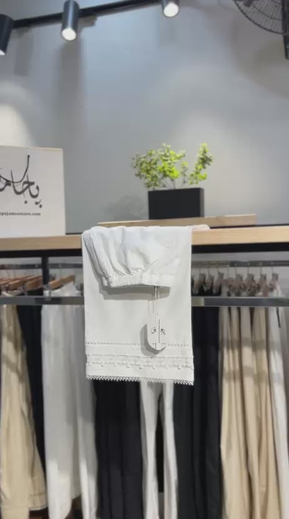 Organza Plazo - Off-White Cotton Set
