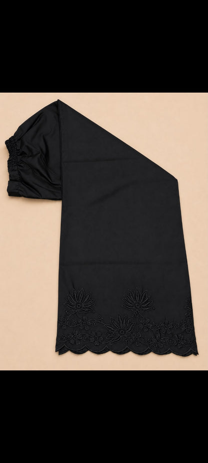 Froral embroidery plazo black