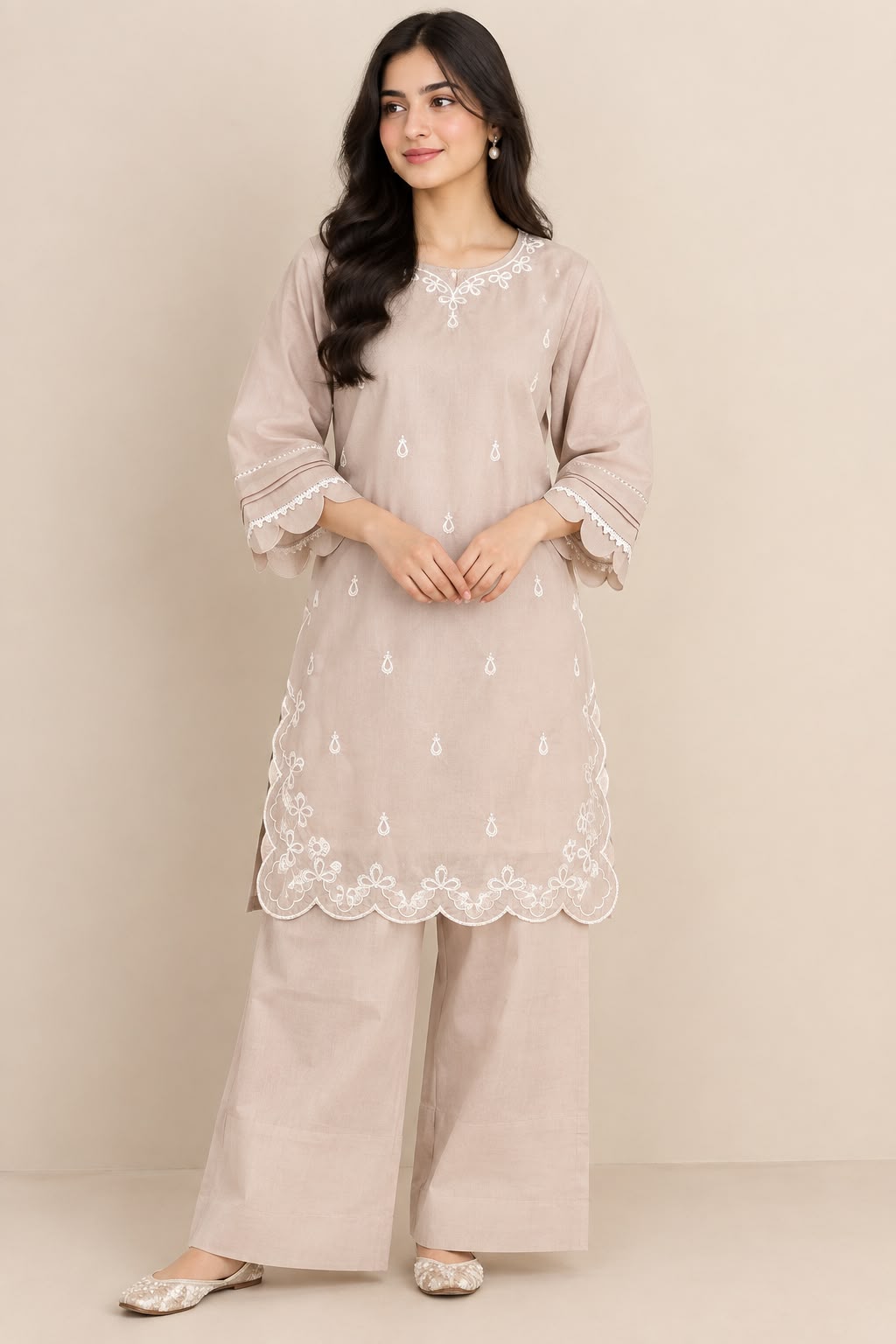 Embroidery plazo co ord set