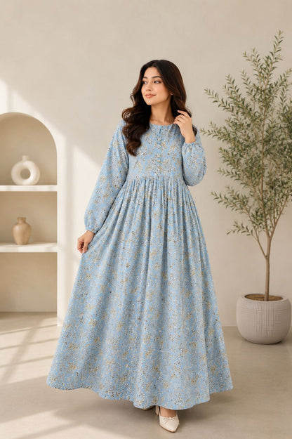 printed long frock
