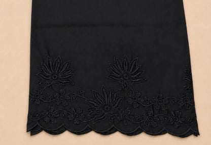 Froral embroidery plazo black