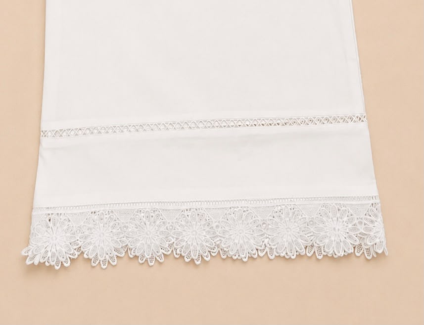 Elegant Off-White Lace Plazo
